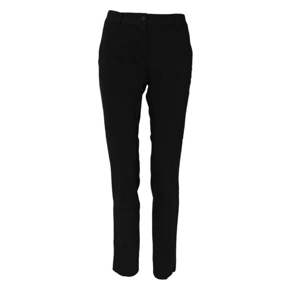 Dolce & Gabbana Black Wool Mid Waisted Tapered Dress Women's Pants